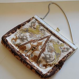 Vintage Silk Lined Embroidered Purse